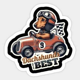 Car racer Dachshund Sticker